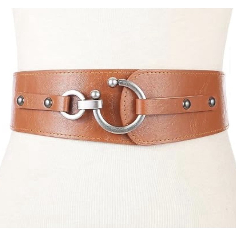MINILUJIA Women's Elastic Waist Fashion Belt Brown S/M